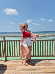 Антонина во время отдыха на Мальдивах